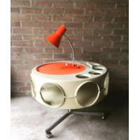 Vintage knalrood bureaulampje!